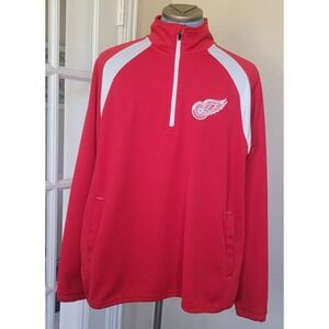 Detroit Red Wings Men's Quart Zip‎ NHL Licensed Branded Logo Jacket Size XXL